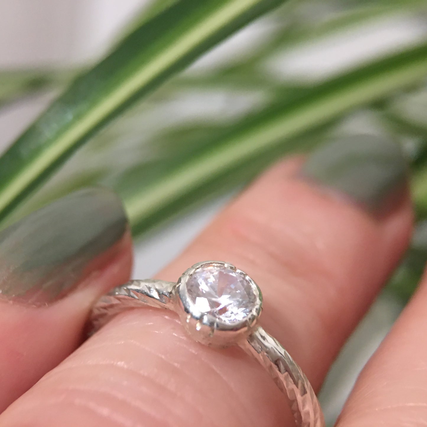 Simple Cubic Zirconia Ring