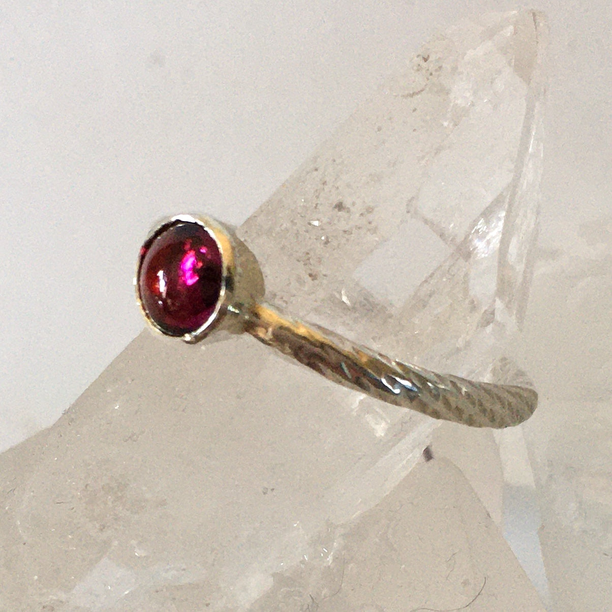 Simple Rhodolite Ring