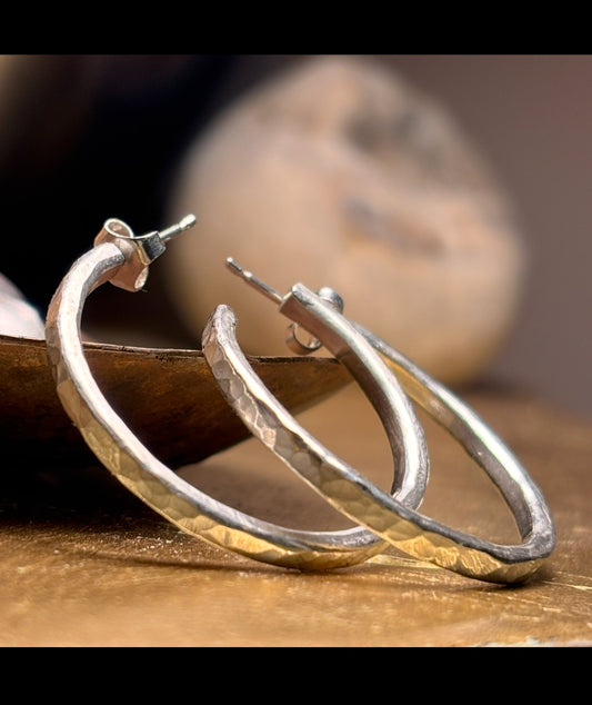 Snakeskin Stud Open Hoops