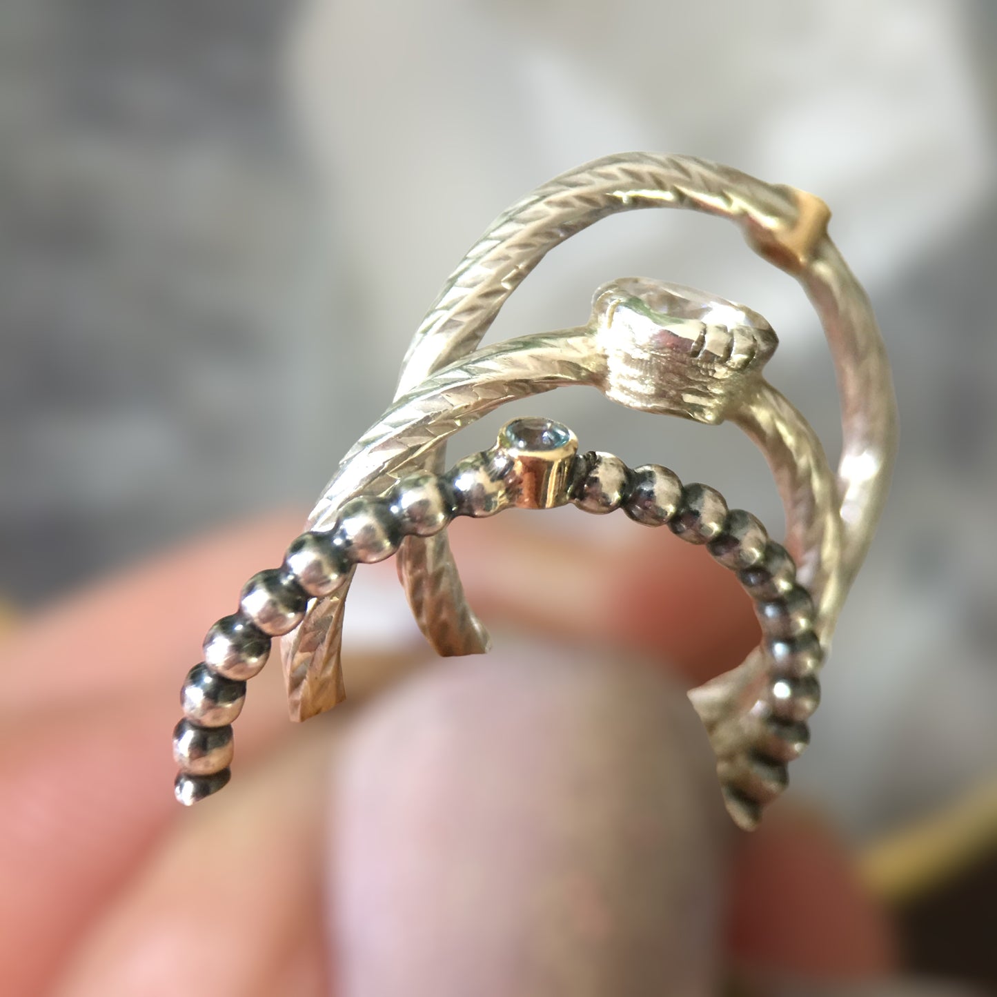 Dainty Blue Topaz Ring