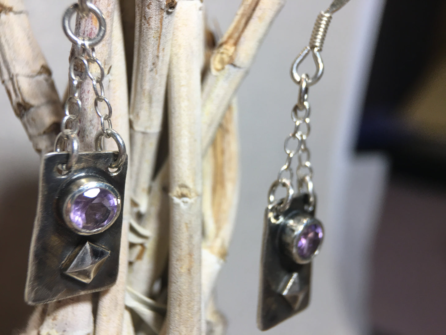 Pale Amethyst Pyramid Drops