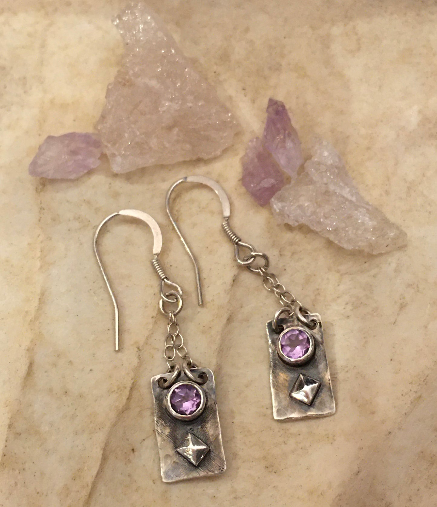 Pale Amethyst Pyramid Drops