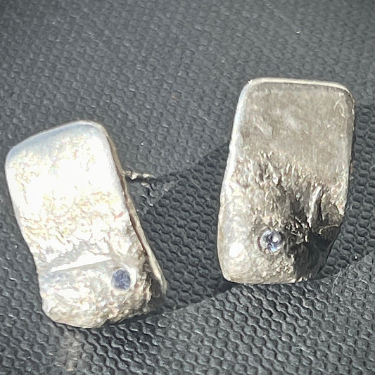 Molten Tanzanite Studs