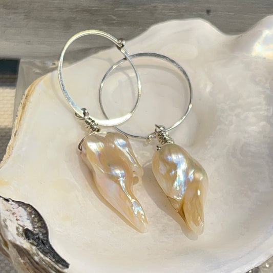 Pearl wrap earrings