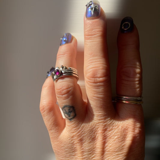 Galactica Ring Rhodonite Cabochon