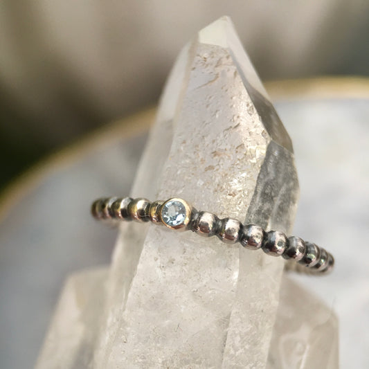 Dainty Blue Topaz Ring