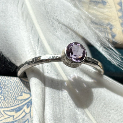 Amethyst Solitaire Ring