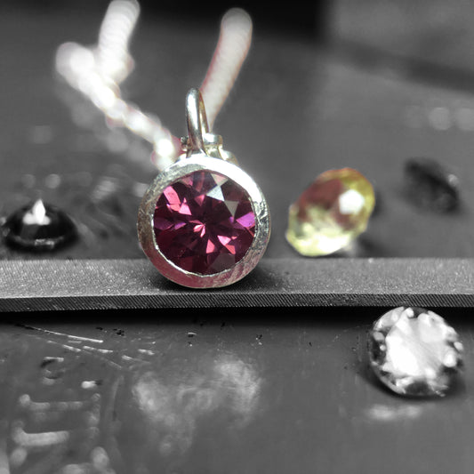 Rhodolite Garnet Solitaire