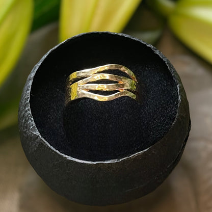Wave Ring 9ct Recycled Yellow Gold